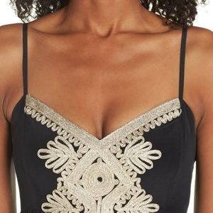 Lilly Pulitzer Black Dress with Gold Detailing